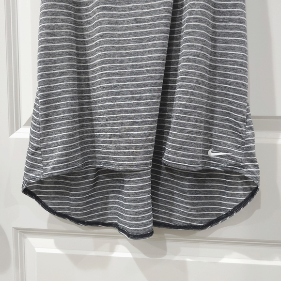 Nike Gray White Striped High Low Sleeveless Tank Dress Swim Cover Up, Nwt Size L - Picture 4 of 12